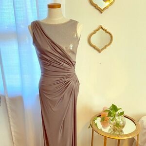 Silver glam evening gown